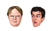Cartoon: The Office Dwight n Ryan (small) by karlwimer tagged the,office,usa,ryan,howard,dwight,schrute,television,portraits