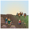 Cartoon: Wald pflanzen (small) by Timo Essner tagged wald,anpflanzen,bäume,pflanzen,wachstum,ökosystem,zeit,natur,tiere,fauna,flora,lebensraum,tierarten,pflanzenarten,baumarten,biodiversität,artenvielfalt,plantage,naturwald,baumpflanzaktion,naturschutz,klima,klimaschutz,ökologie,einheitsbuddeln,forestation,reforestation,climate,ecology,biodiversity,habitats,animals,trees,plants,ecosystem,cartoon,tmo,essner