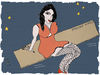 Cartoon: Starlight (small) by zeichenstift tagged sterne,stars,girl,sexy,dress,weltraum,fantasie