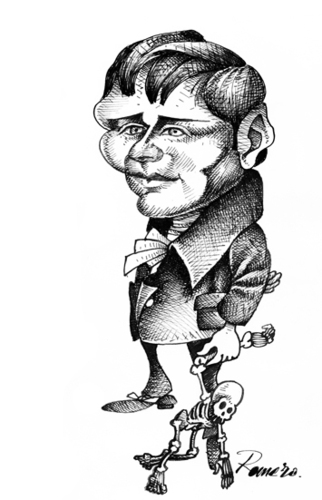 Cartoon: Heinrich Von Kleist (medium) by Romero tagged tristeza,1811,1777,portrait,retrato,caricaturas,frankfurt,romantico,aleman,escritor,poeta