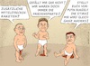Cartoon: SPD-Angststarre (small) by Barthold tagged spd,pazifisten,ablehnung,skepsis,stationierung,marschflugkörper,mittelstreckenraketen,zweck,rüstungsgleichstand,abschreckung,russische,systeme,kaliningrad,walter,borjans,rolf,mützenich,ralf,stegner,babys,windeln,hosen,voll,cartoon,karikatur,barthold