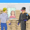 Cartoon: Tanken morgen? (small) by Barthold tagged idar,oberstein,rheinland,pfalz,corona,leugner,querdenker,mord,tankstellenkassierer,streit,maskenpflicht,aral,tankstelle,panzerglas,wachmann,maschinenpistole,sicherung,sandsäcke,cartoon,karikatur,barthold