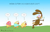 Cartoon: Osternest 1 (small) by a-b-c tagged brauchtum,ei,eltern,familie,feiertag,hase,huhn,küken,mutter,osterei,osterhase,ostern,papa,sorgerecht,vater,vaterschaft