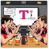 Cartoon: Offensivfoul (small) by A Human tagged fußball,sport,wm,2026,telekom,übertragungsrechte,tv,rechte,magenta,ard,zdf,röhre