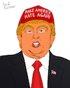 Cartoon: MAHA (small) by Pascal Kirchmair tagged donald trump stable genius make america hate great again maga maha moron fake news world idiot loony madman insane crackpot maniac cartoon caricature karikatur ilustracion illustration pascal kirchmair dibujo desenho drawing zeichnung disegno ilustracao illustrazione illustratie dessin de presse du jour art of the day tekening teckning cartum vineta comica vignetta caricatura weirdo nutjob nutcase kook nut nutter humor humour political portrait retrato ritratto portret usa hat cap red potus president united states