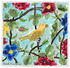 Cartoon: Yellow bird with flowers (small) by Pascal Kirchmair tagged yellow,bird,with,flowers,and,leaves,after,tilework,in,shiraz,iran,drawing,zeichnung,illustration,ilustracao,ilustracion,illustrazione,illustratie,desenho,dessin,dibujo