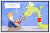 Cartoon: Trump und Xi Ping (small) by Kostas Koufogiorgos tagged karikatur,koufogiorgos,illustration,cartoon,trump,xi,ping,china,usa,schaukelpferd,drache,staatsbesuch,politik,weltmacht
