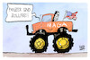 Cartoon: Zollfreie Panzer (small) by Kostas Koufogiorgos tagged karikatur,koufogiorgos,trump,zoll,maga,usa,panzer