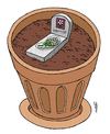 Cartoon: dead of flower (small) by Medi Belortaja tagged death flower grave flowerpot