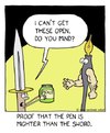 Cartoon: pen is mightier... (small) by sardonic salad tagged pen,sword,might,cartoon,comic,humor